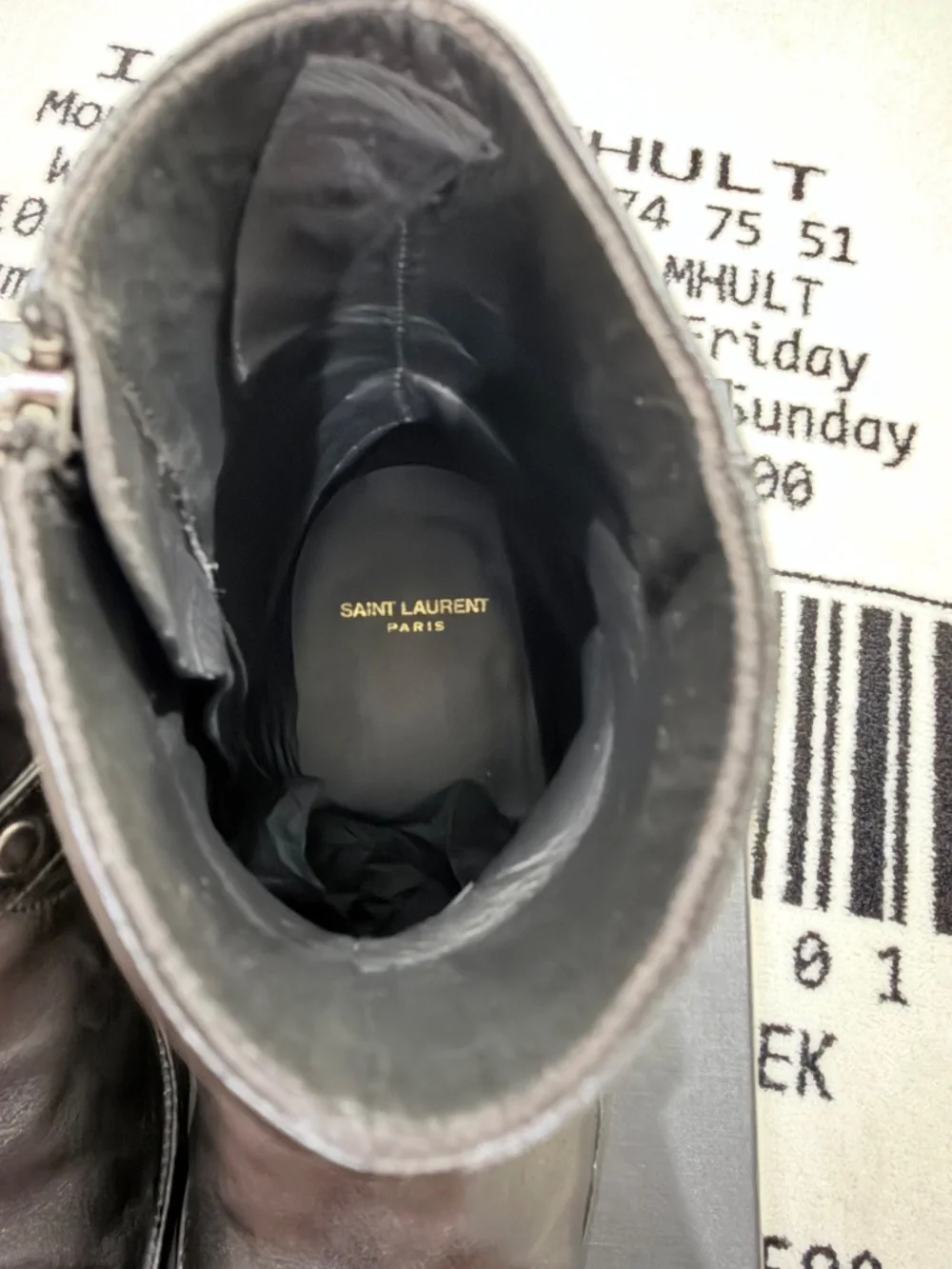 Saint Laurent Paris Wyatt 40 Age Harness Black Leather Boots
